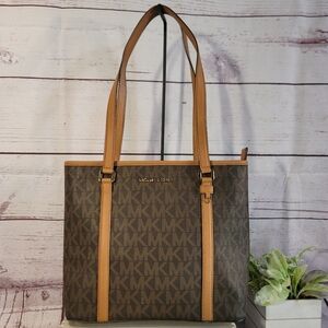 Michael Kors Sady Brown Top Zip Tote Bag